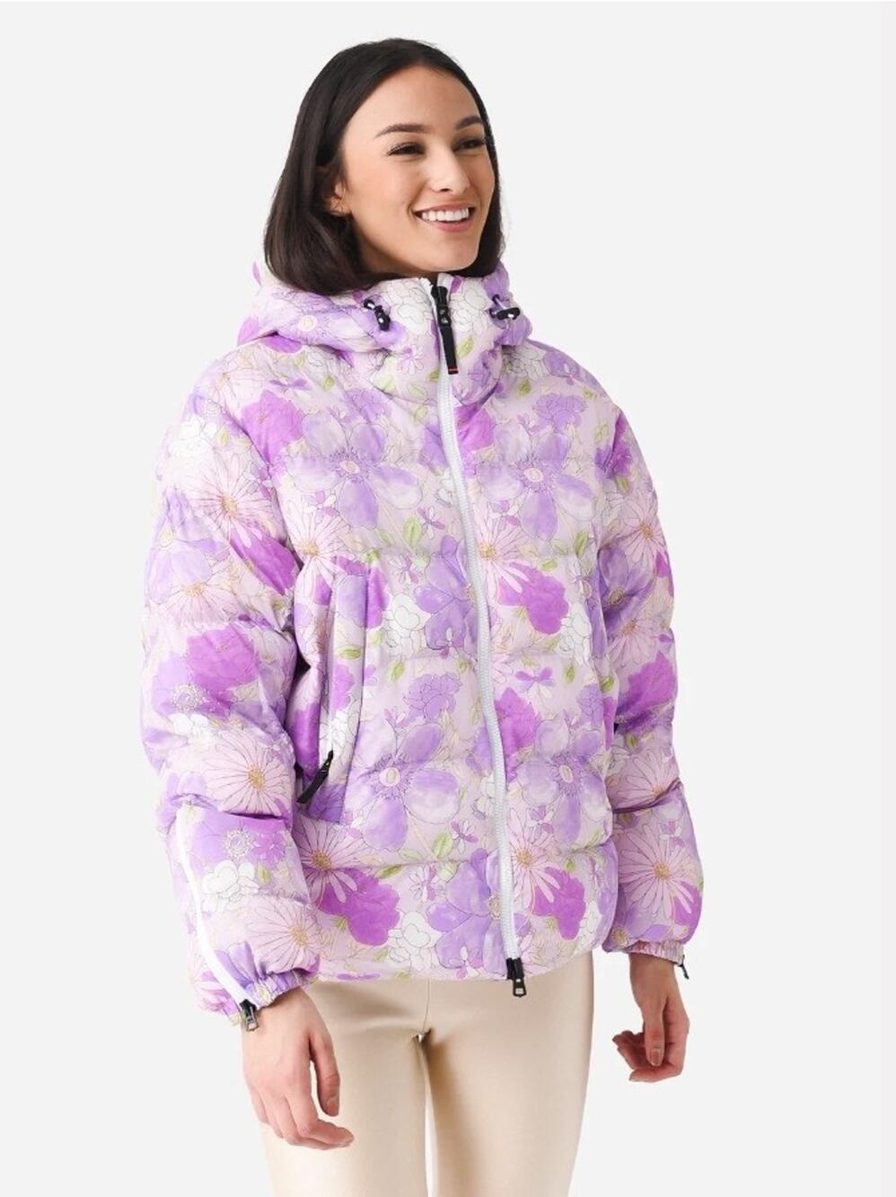NEW Bogner Fire+Ice Love Shack Fancy Raissa 2 Purple Floral Coat Sz Large 10